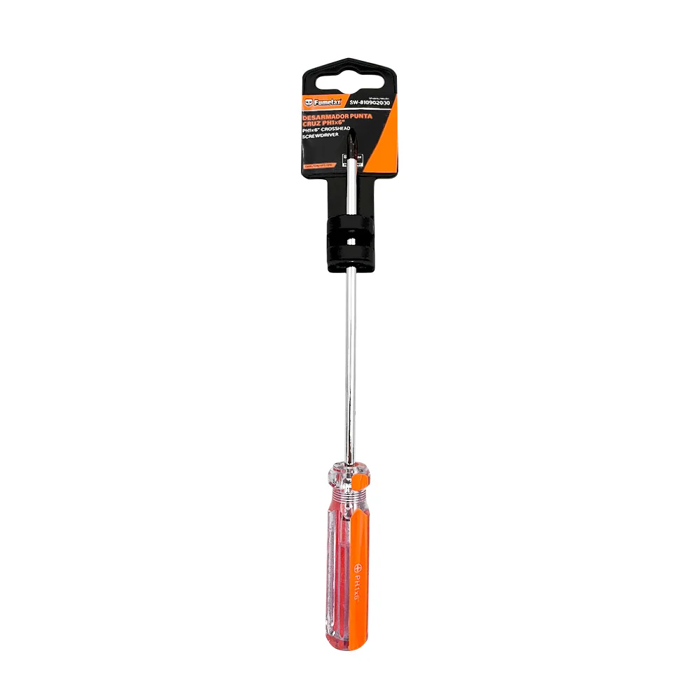1pza Desarmador con punta de cruz fumetax de ph1x6 pulgadas y mango d…