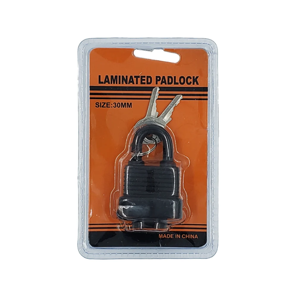1pza Candado laminado negro de 30mm con juego de 2 llaves / laminated…