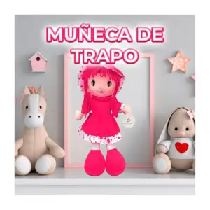 Muñeca ele-gate de trapo love 25cm con gorrito y vestido / jug.wwe200…