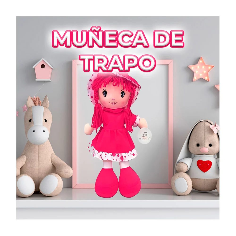 Muñeca ele-gate de trapo love 25cm con gorrito y vestido / jug.wwe200…