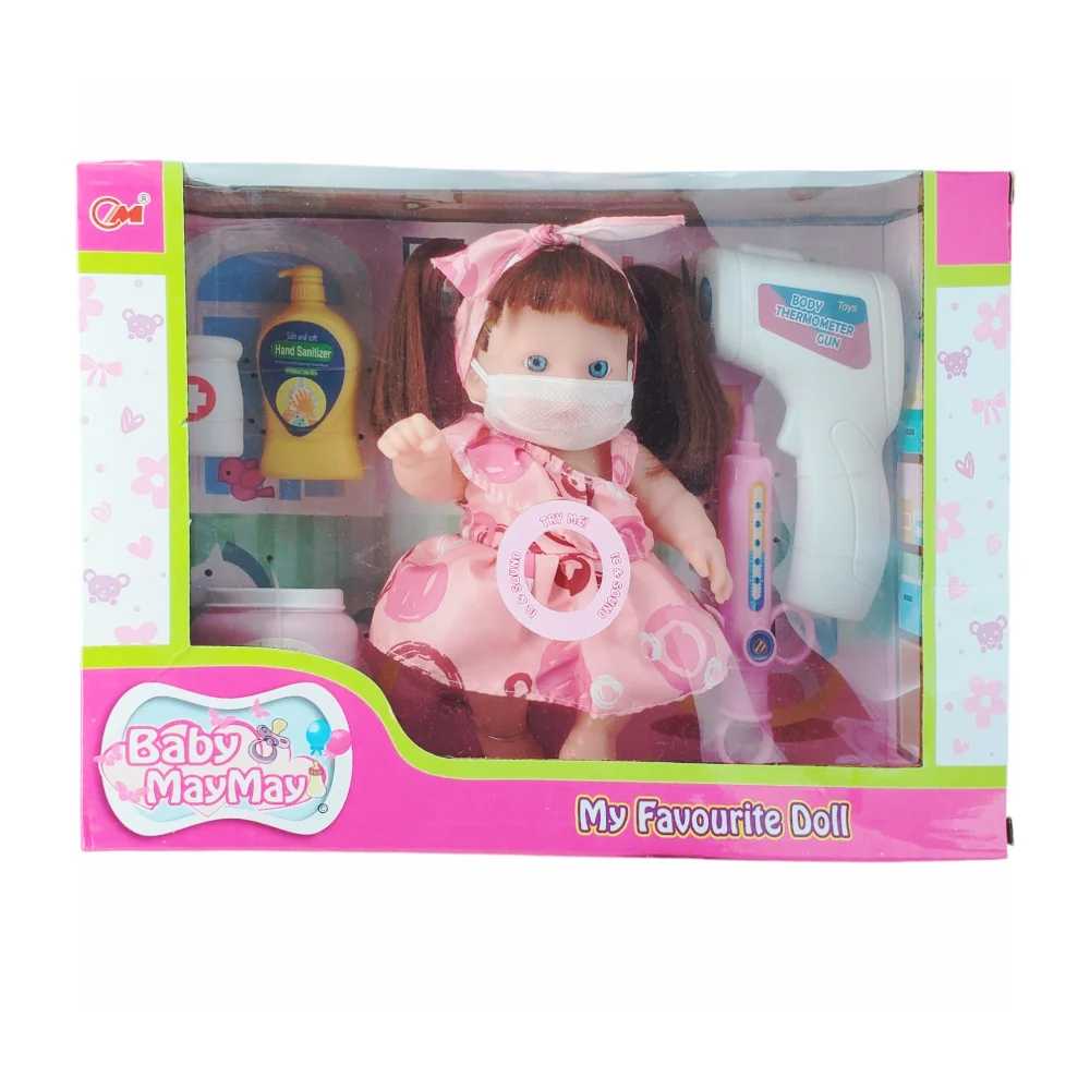 Muñeca bebé baby may may con sonido y accesorios de doctor / my favou…