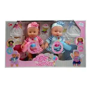 Set de 2 muñecas bebés con sonido, accesorios y ropita / baby may may…