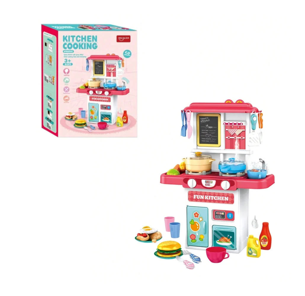 Cocina de juguete montable interactiva con luces, sonido y almacenado…