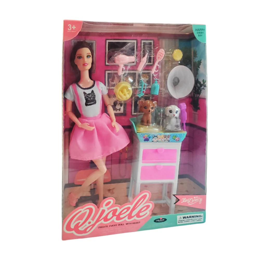 Muñeca con diseño de veterinaria canina + mascotas, jabones, tina y a…