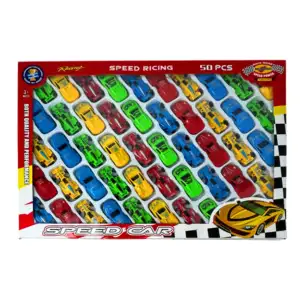 Paquete con 50 carritos de plástico speed ricing, variedad de modelos…