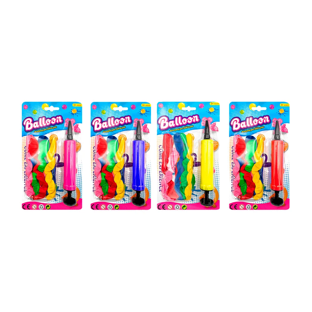 Set con 5 globos largos con efecto espiral y bomba de aire manual chi…