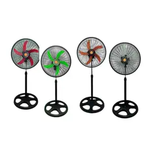 Caja con 4 Ventiladores de pedestal de 18 pulgadas con 5 aspas de plá…