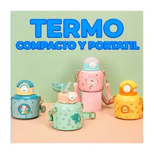 Termo ele-gate de acero inoxidable con diseño de animales, broche red…