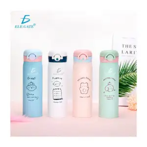 Botella termo ele-gate con diseño kawaii, popote y capacidad de 500ml…