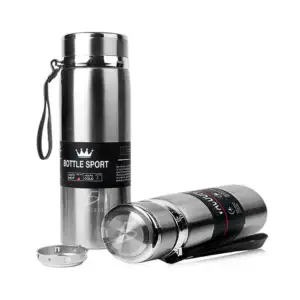 Termo liso de acero inoxidable con infusor y capacidad de 600ml / bot…
