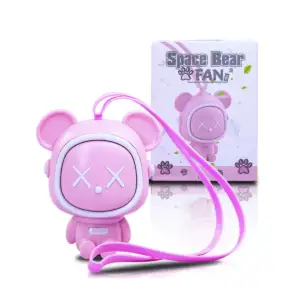 Ventilador pequeño recargable en forma de oso con colgante para el cu…