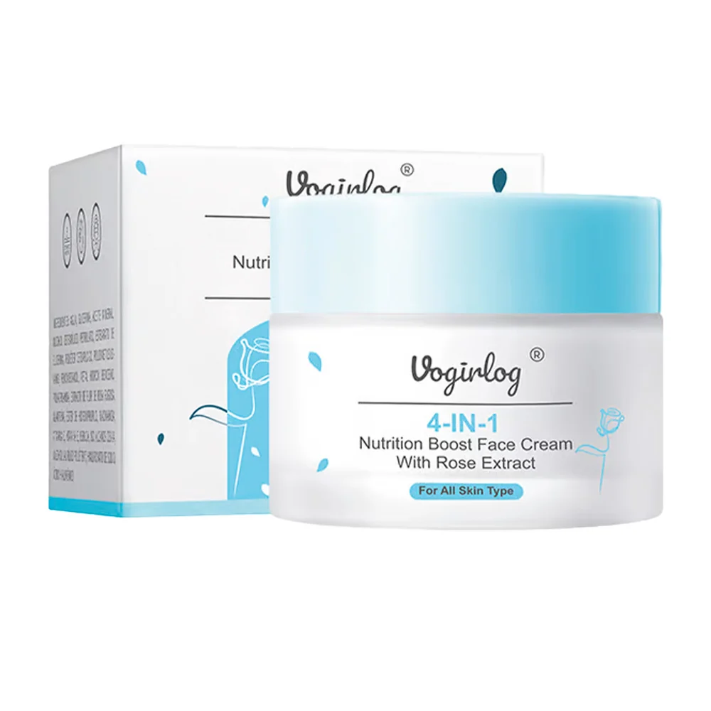 Crema facial ligera y suave 4 en 1 con extracto de rosa, 50g / vogirl…