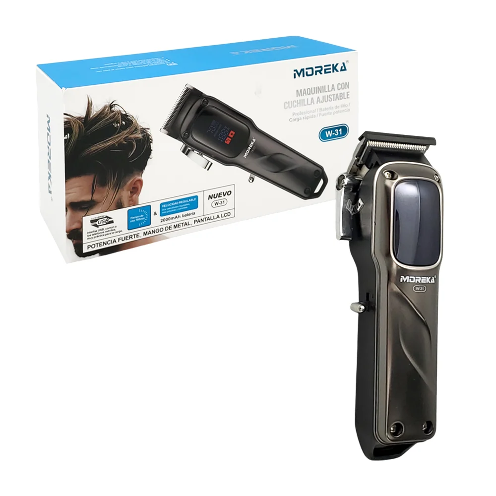 Máquina rasuradora, pantalla led, inalámbrica + acesorios intercambia…