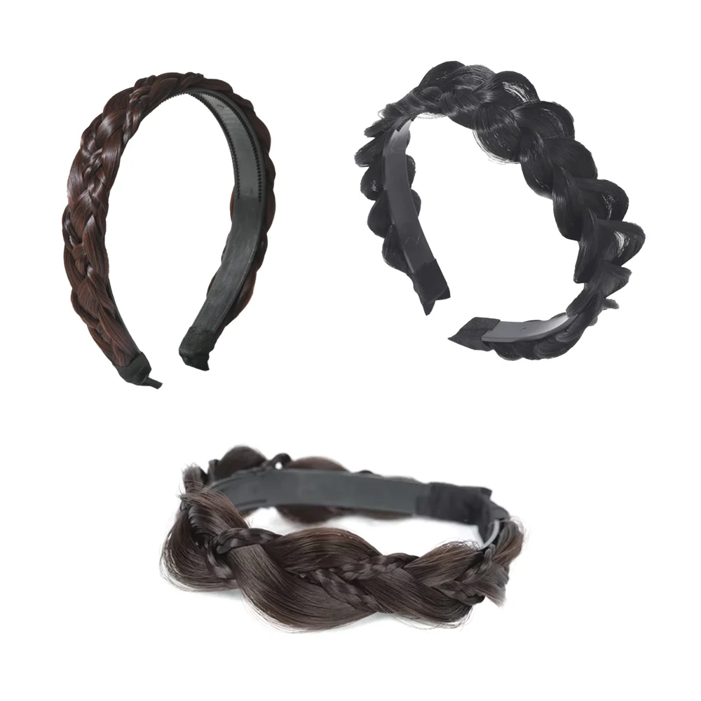 Diadema con una trenza de cabello sintético, variedad de tonos y gros…