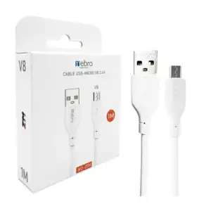 Cable usb-micro v8 de 1 metro, 2.4a / nebro / wd-05m