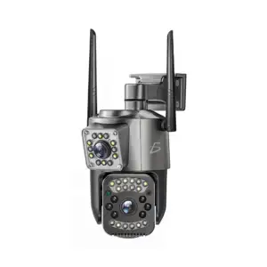 Cámara de seguridad ip66 impermeable para exterior con doble cámara y…