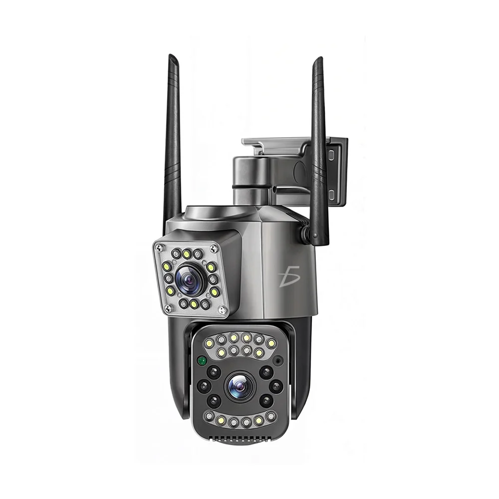 Cámara de seguridad ip66 impermeable para exterior con doble cámara y…