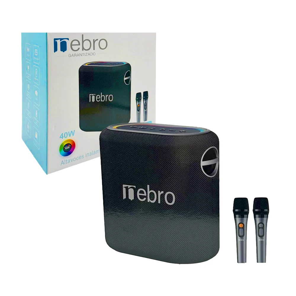Bocina bluetooth para karaoke con luces led y 2 micrófonos, 40 watts …