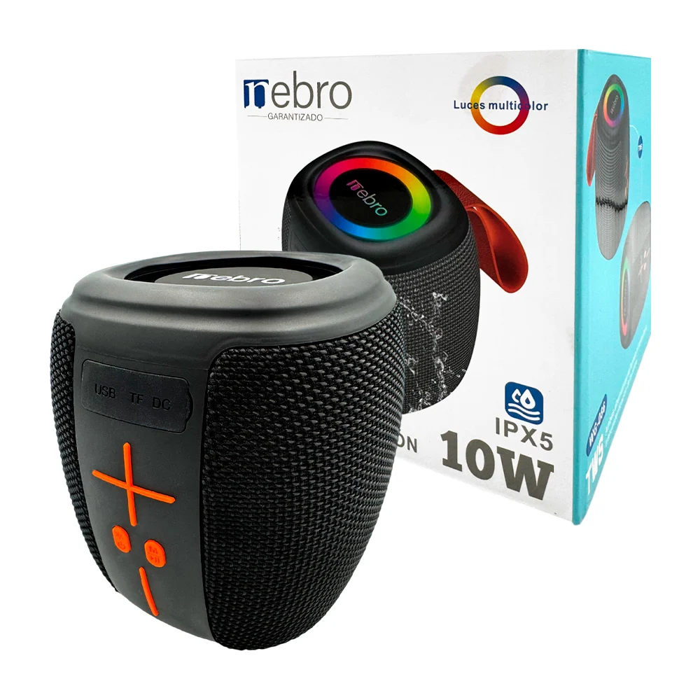 Bocina inalámbrica bluetooth con sistema de impermeabilización, luces…