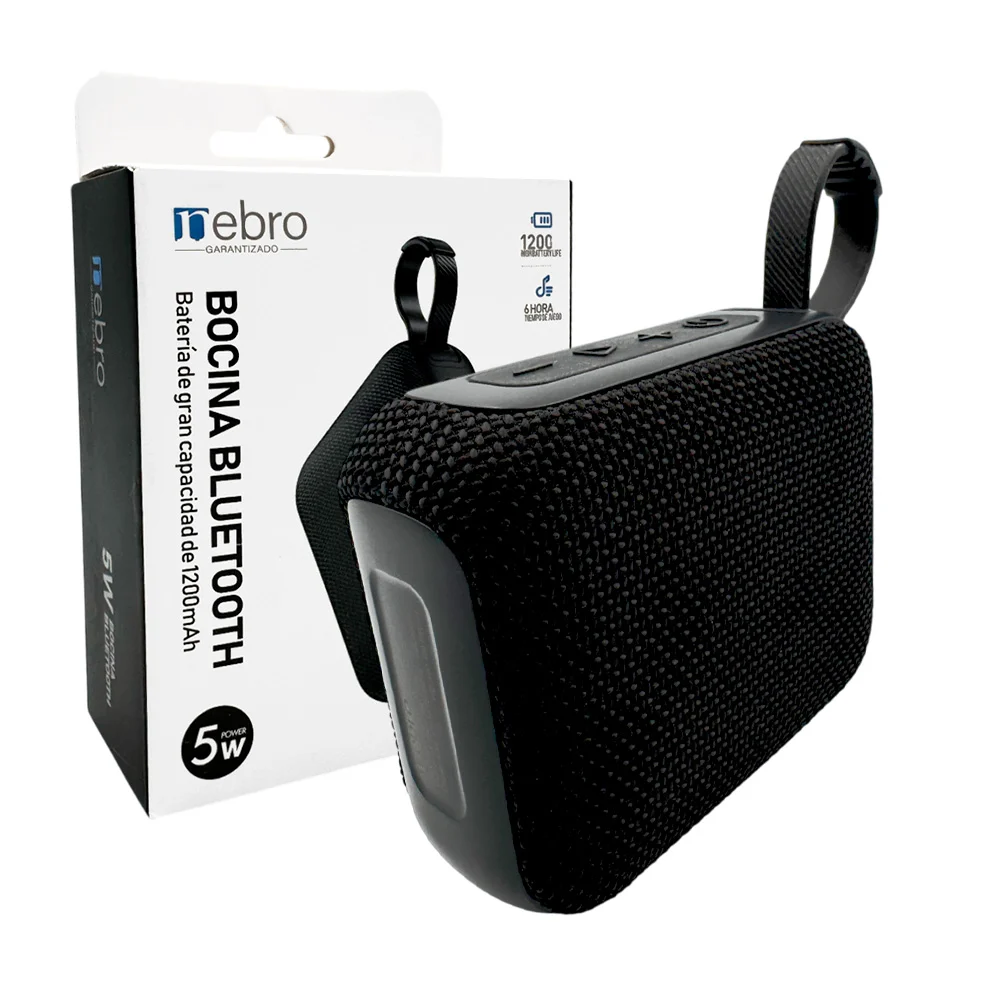 Bocina inalámbrica chica bluetooth con puerto usb-tf, 1200mah / nebro…