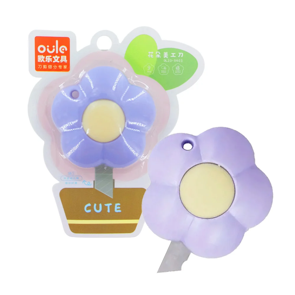1pza Mini navaja cutter retráctil oulo con forma de flor y mango de p…