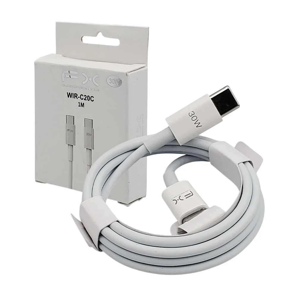 Cable para carga fx de 1 metro con entrada tipo c a tipo c, 30 watts …