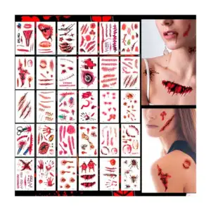 Paquete con 24 plantillas de tatuajes temporales con diseños varios p…