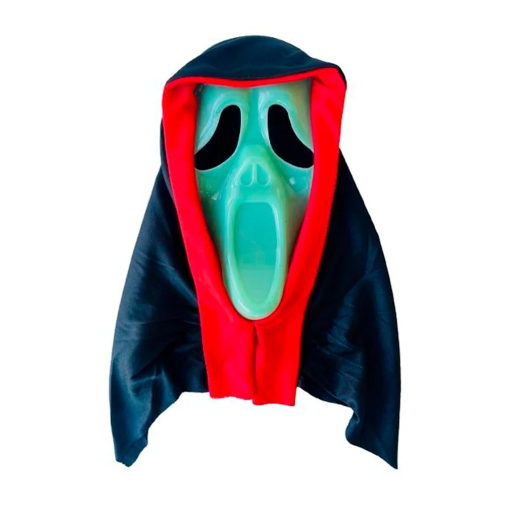 Máscara de ghostface para halloween con cubierta para cabeza en negro con rojo / ws124