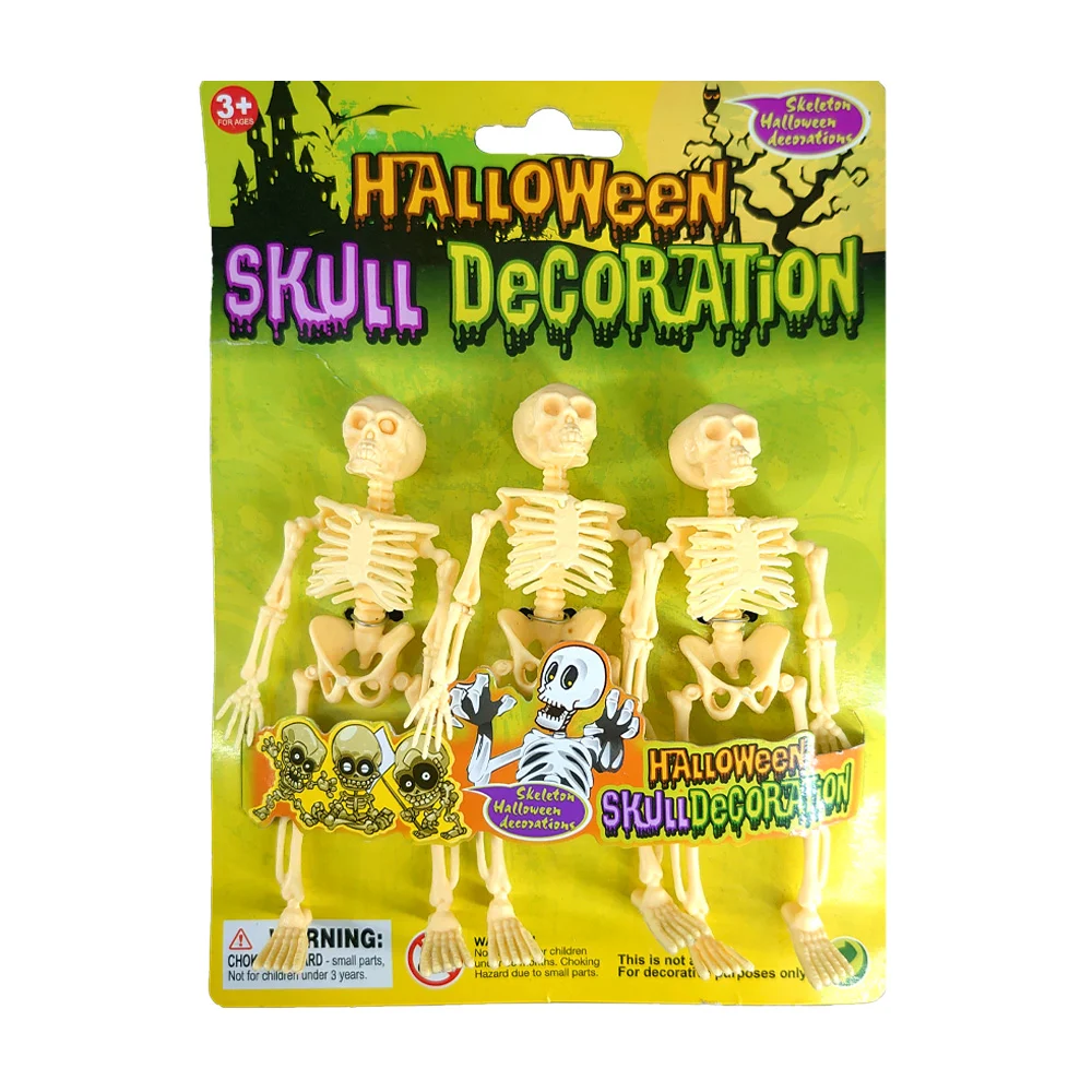 Paquete con 3 esqueletos de plástico para decoración de halloween, 12…
