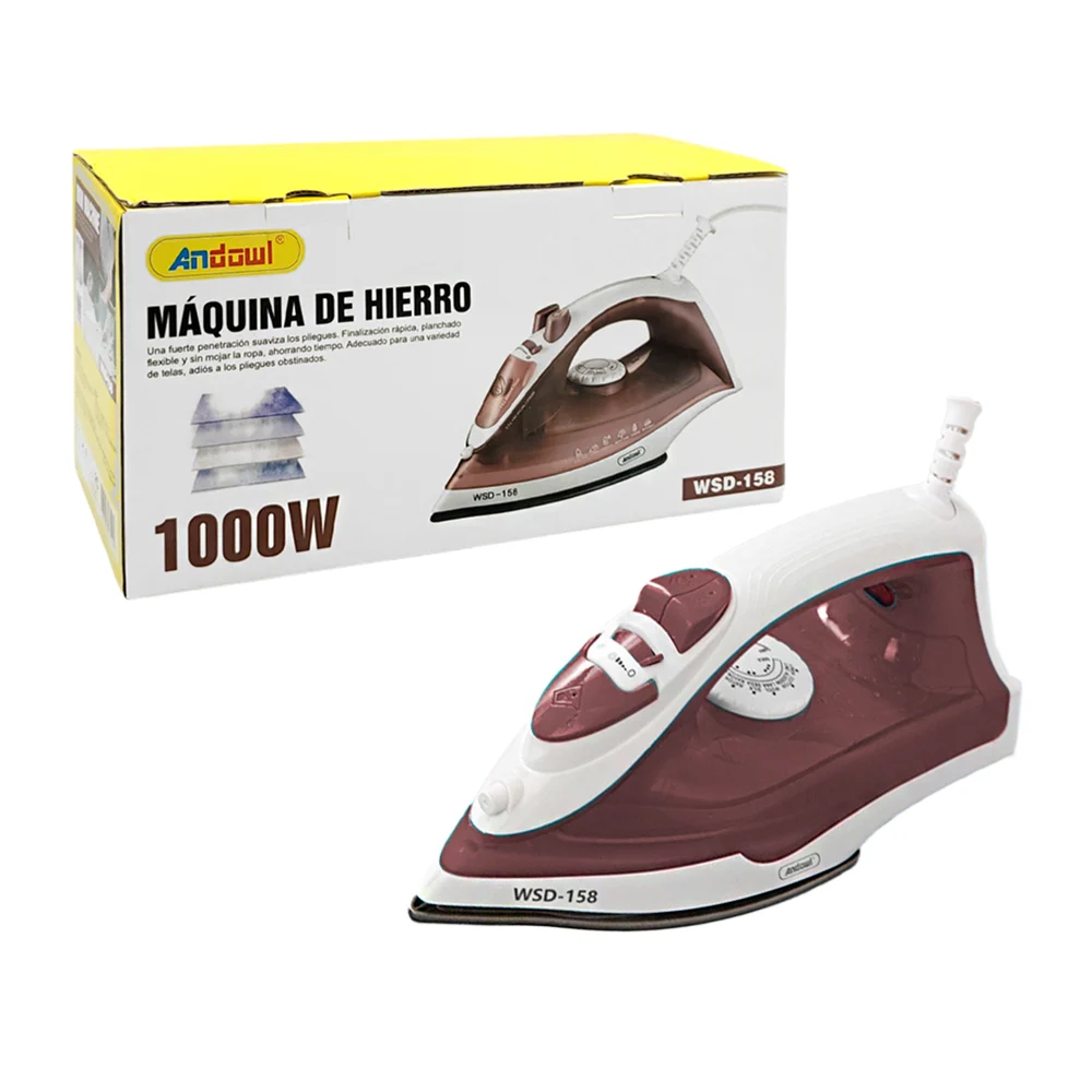 Plancha de vapor andowl con placa inferior de teflón para la ropa, 10…