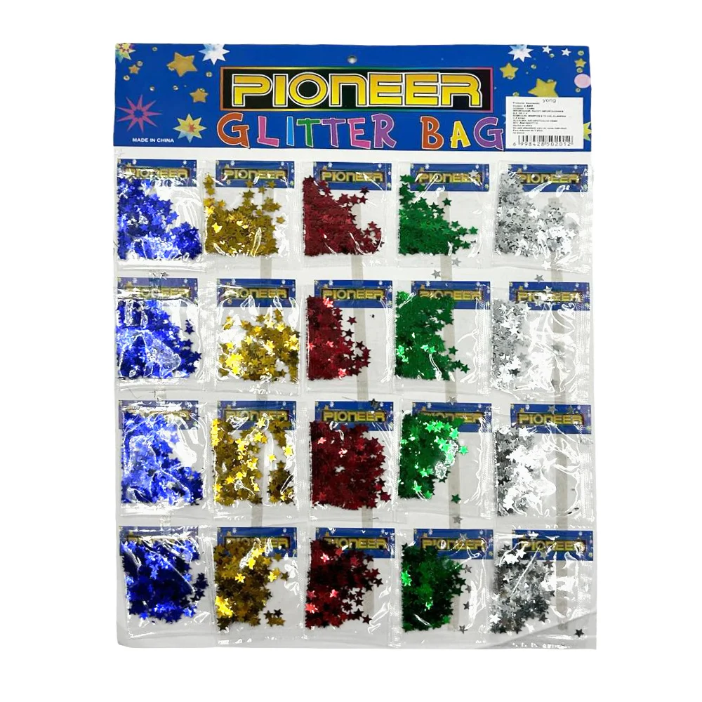 Planilla con 20 sobrecitos de mini estrellas para manualidades, varie…