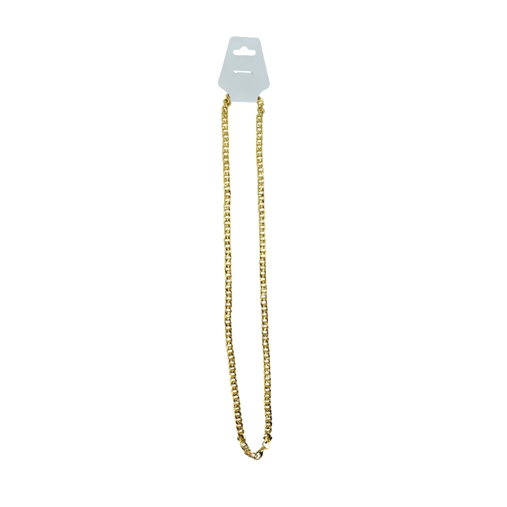 1pza Collar tipo cadena de fantasia en color dorada con 0.5cm de gros…