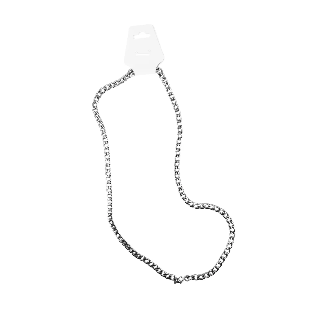 1pza Collar tipo cadena de fantasia en color plateada con 0.5cm de gr…