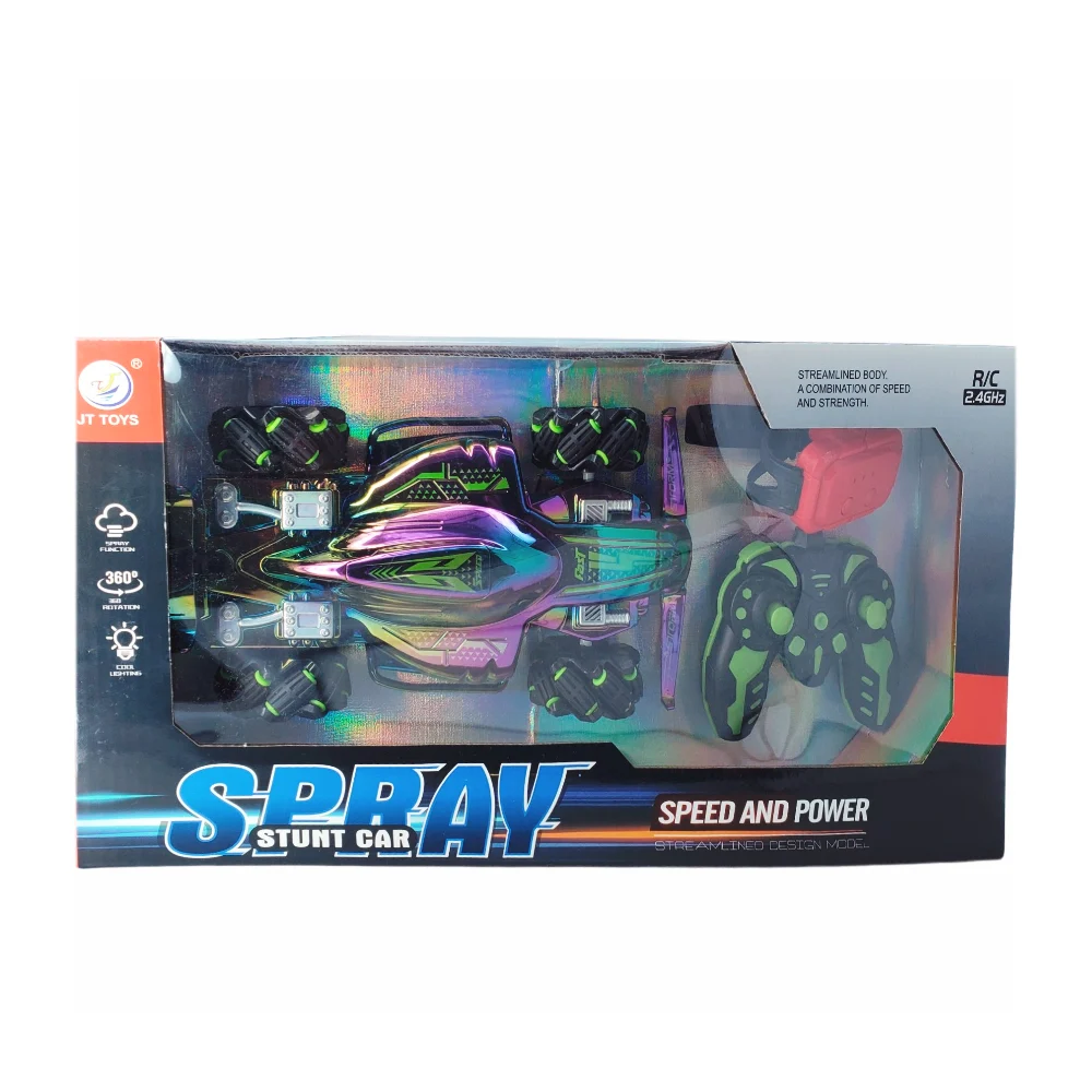 Carro stunt tornasol a control remoto y pulsera de movimiento, con fu…