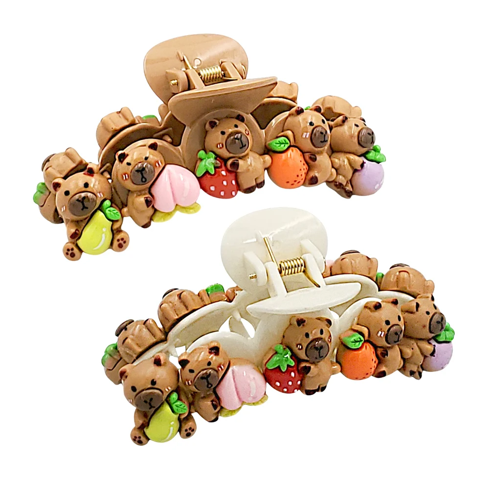 1pza Pinza de plástico con figuras decorativas de frutas y capibaras …