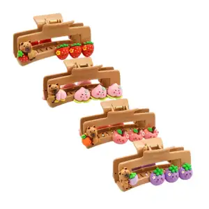 1pza Pinza rectangular con figuras decorativas de frutas y capibaras …