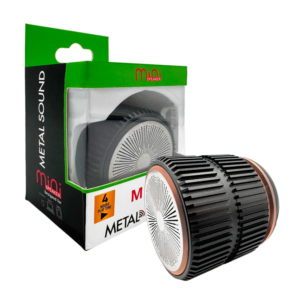 Mini bocina xinmi metálica circular bluetooth, luces RGB o cálidas, e…