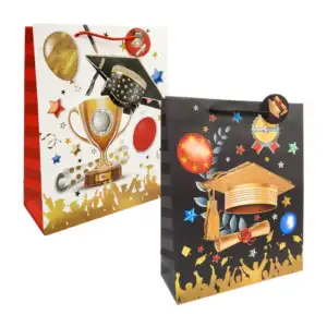 1pza Bolsa de regalo mediana con temática de graduación y detalles 3d…