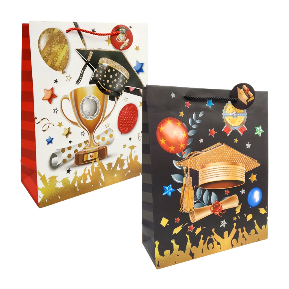 1pza Bolsa de regalo mediana con temática de graduación y detalles 3d…