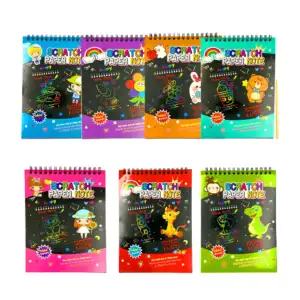 1pza Libreta mágica con 8 hojas negras + lápiz de madera / scratch pa…