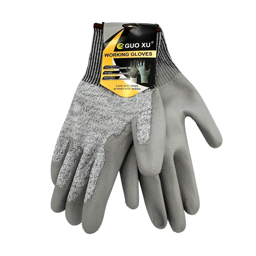 Guantes para trabajo de tela, reforzados + antiderrapante, bicolor, t…