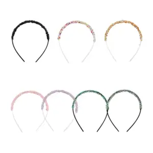 1pza diadema delgada para el cabello con pedreria, variedad de colore…