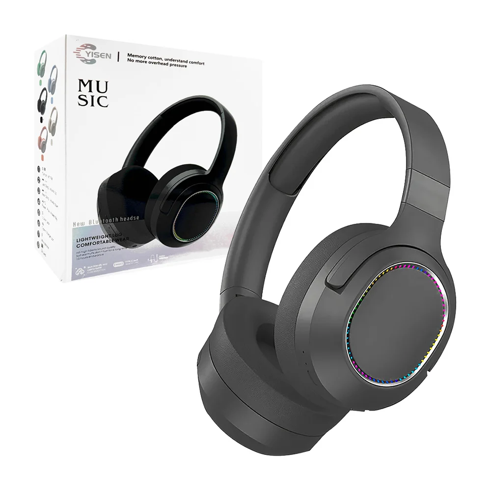 Diadema inalámbrica bluetooth yisen con diseño plegable y cable auxil…