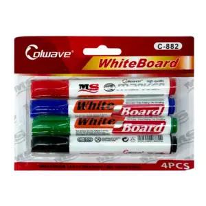 Blíster con 4 marcadores para pintarrón blanco, variedad de colores /…
