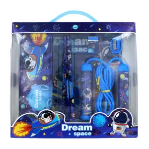 Kit de papelería con estuche metálico, 2 lápices, regla, borrador, sa…