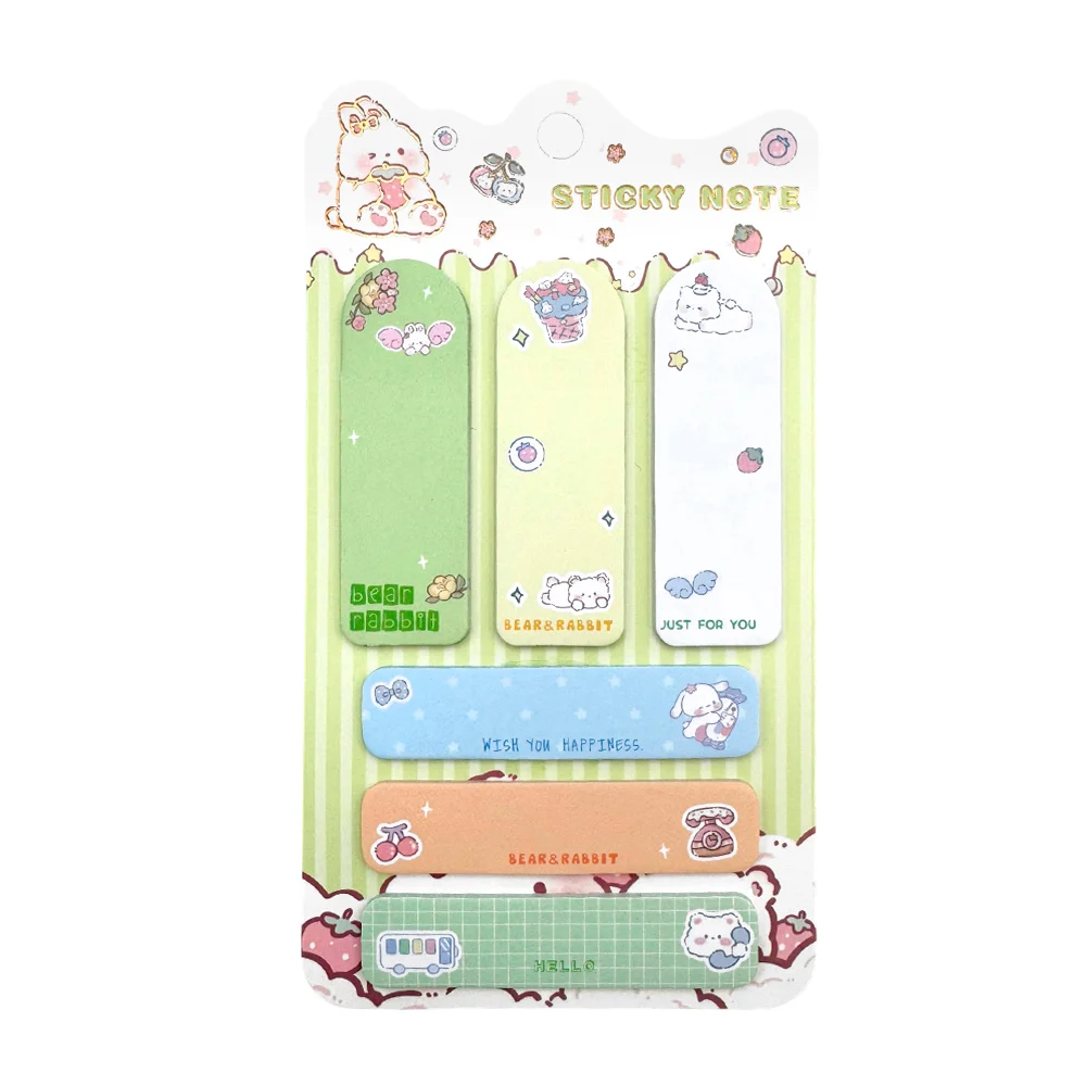 1pza post it alargados con estampados de conejos kawaii, variedad de …