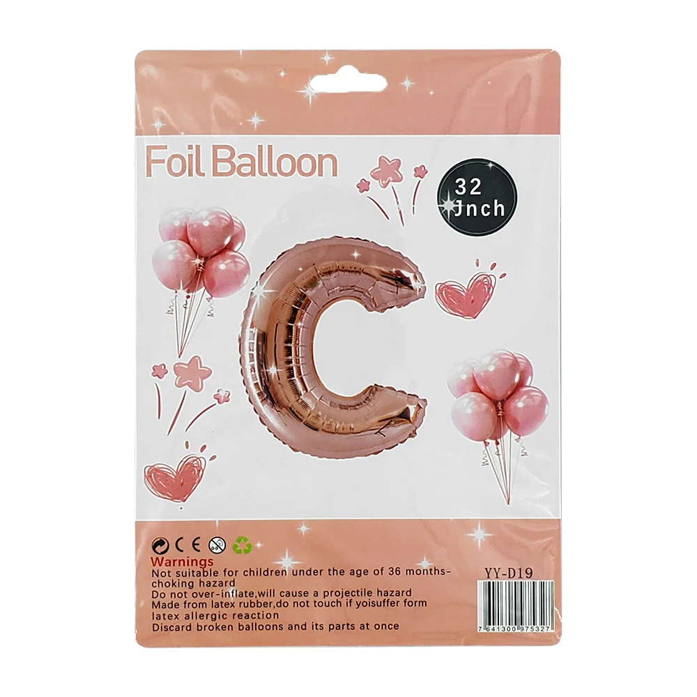1pza Globo metálico en forma de letra 32 pulgadas en color rosa, vari…