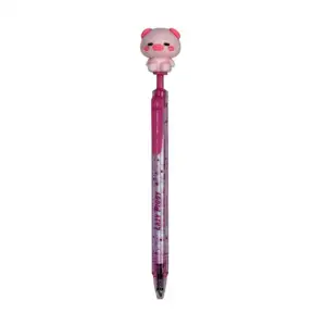 1pza Pluma retráctil transparente con decoración de pato y cerdito / …