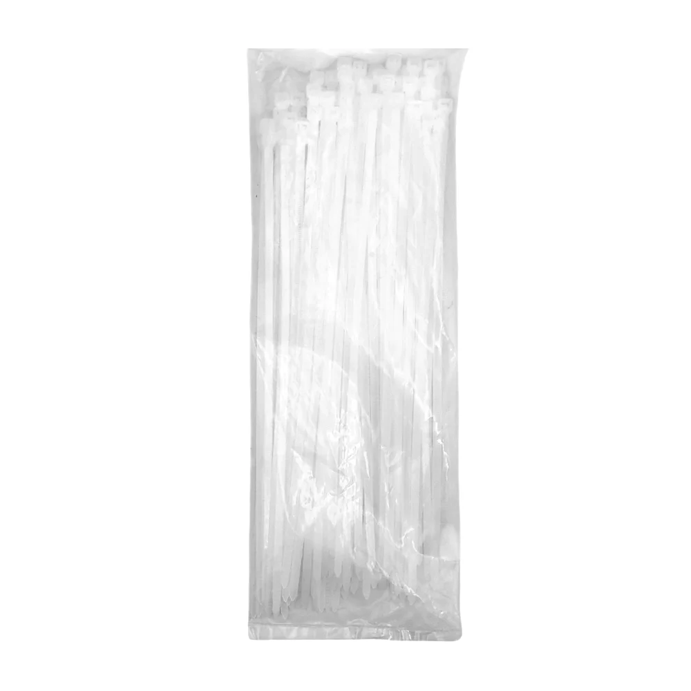 Paquete con 100 cinchos transparentes de plástico 4.8x300mm / zd1