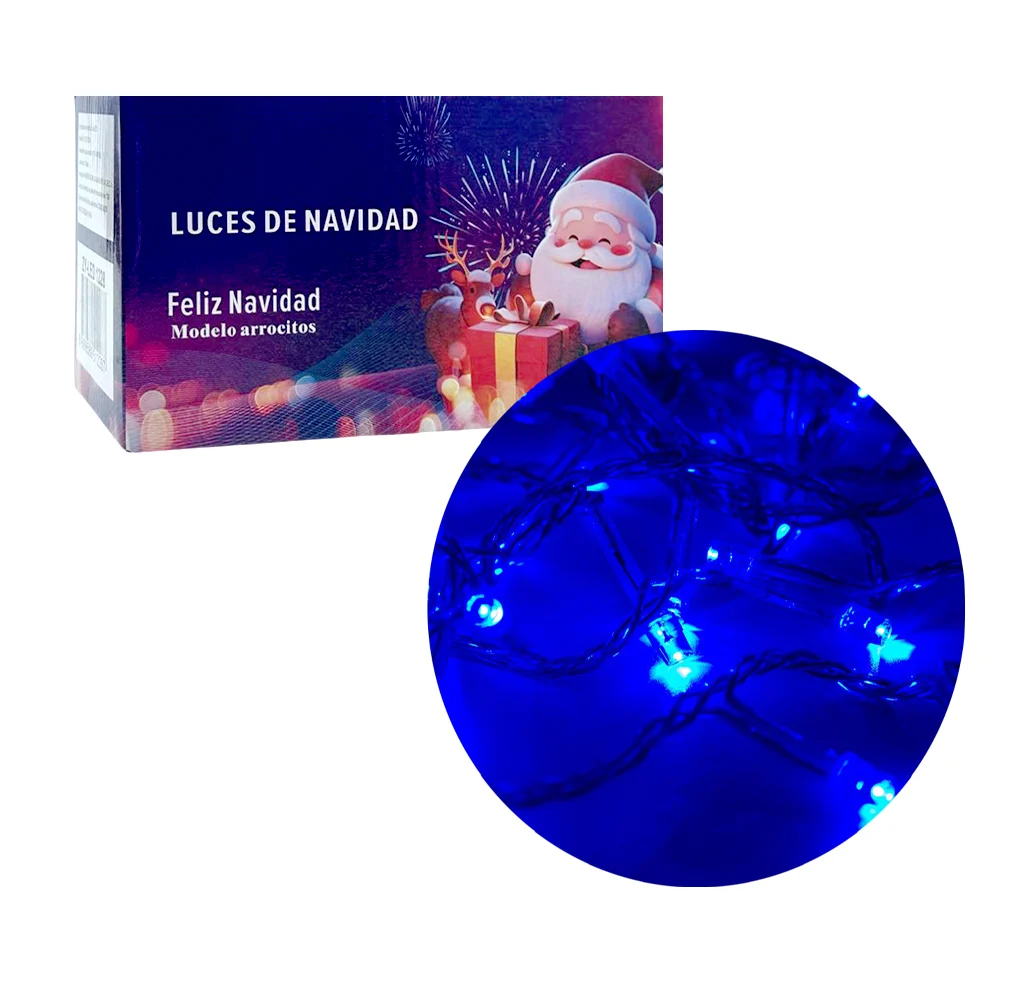 Serie de 300 luces en tono azul con diseño tipo cascada para decoraci…